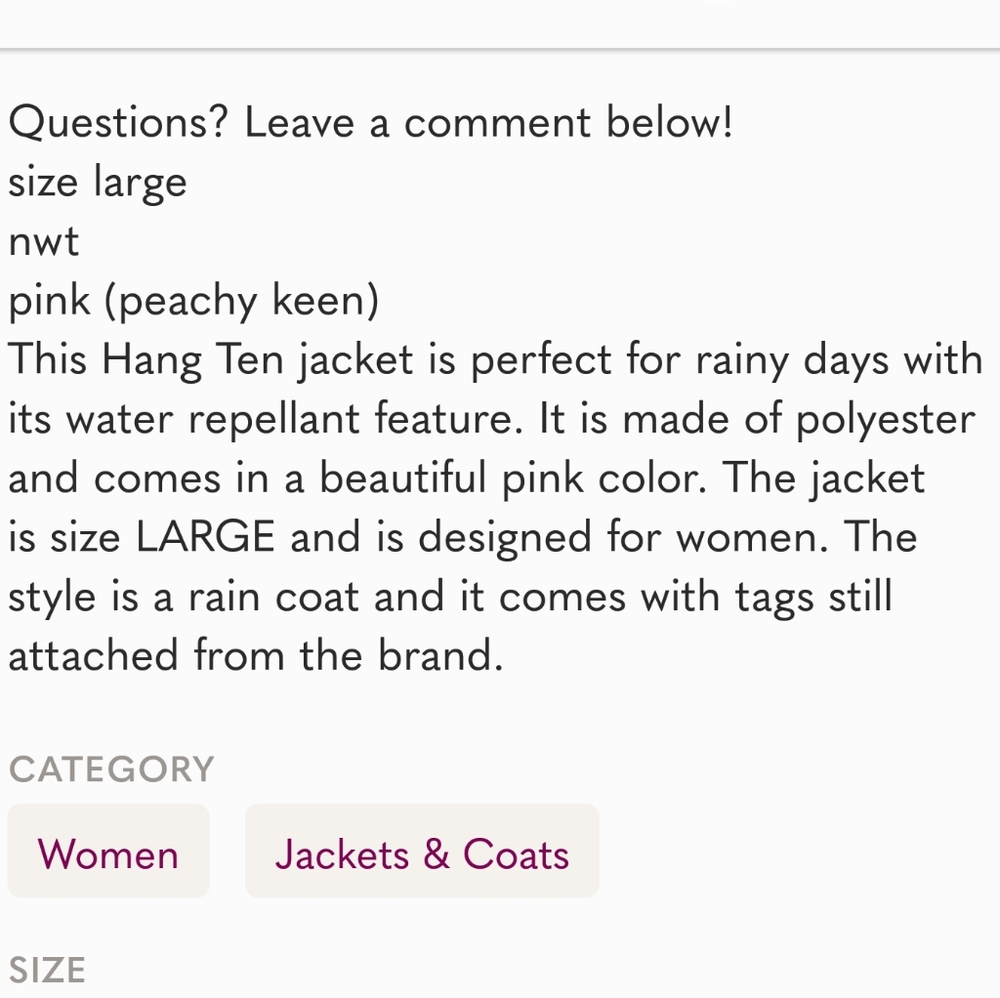 Hang Ten Ladies' Hybrid Jacket blue fog nwt large pink - Picture 5 of 5